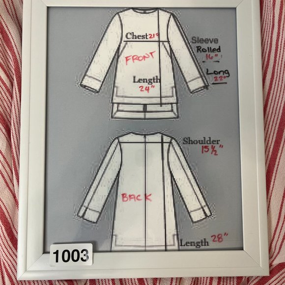 Always Indigo Blouse Women's Large Red and White Striped - Picture 8 of 8